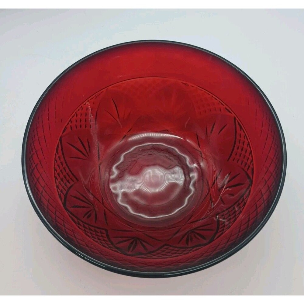 Ruby Red Luminarc Cristal d’Arques Durand France Bowls 5.5" soup cereal set of 6